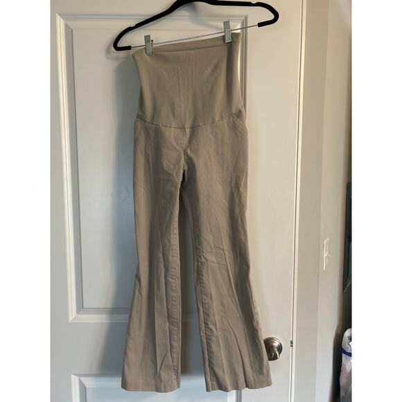 GUC Motherhood Maternity Tan Maternity Pants Front Stretch Panel Pockets Size PS - Picture 1 of 4